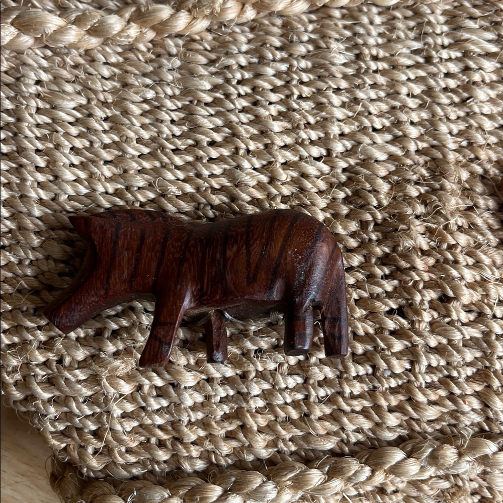 Vintage 90s Noah’s Ark Sisal Market Bag Leather Strap Animal Tote - Picture 10 of 12